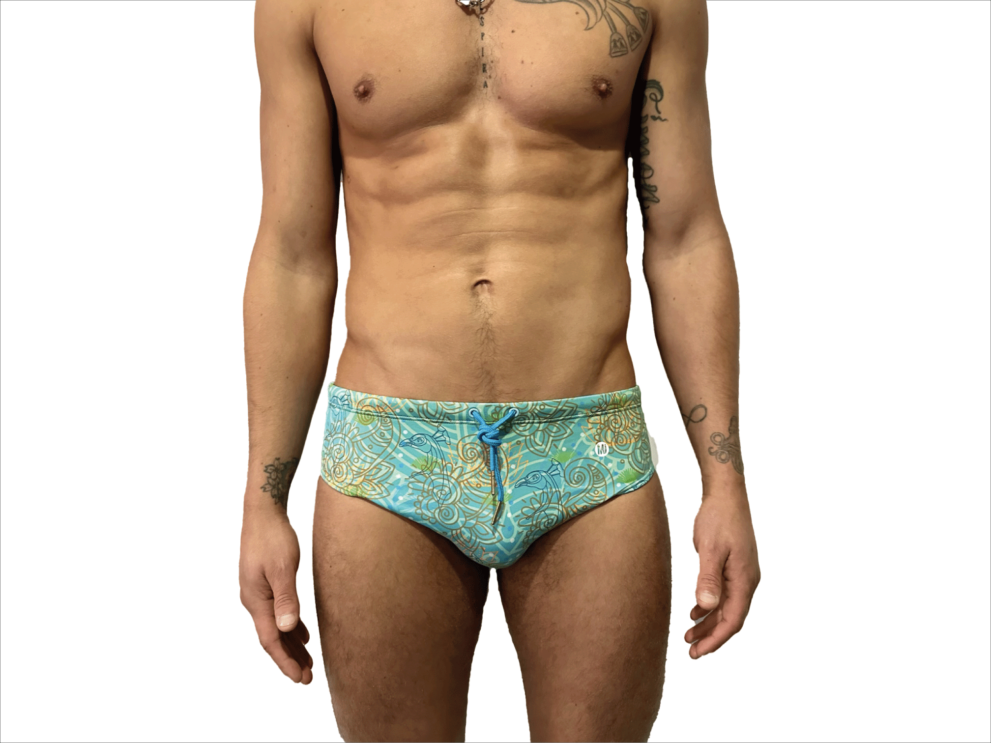 BAÑADOR SLIP MANDALA VERDE PAVO