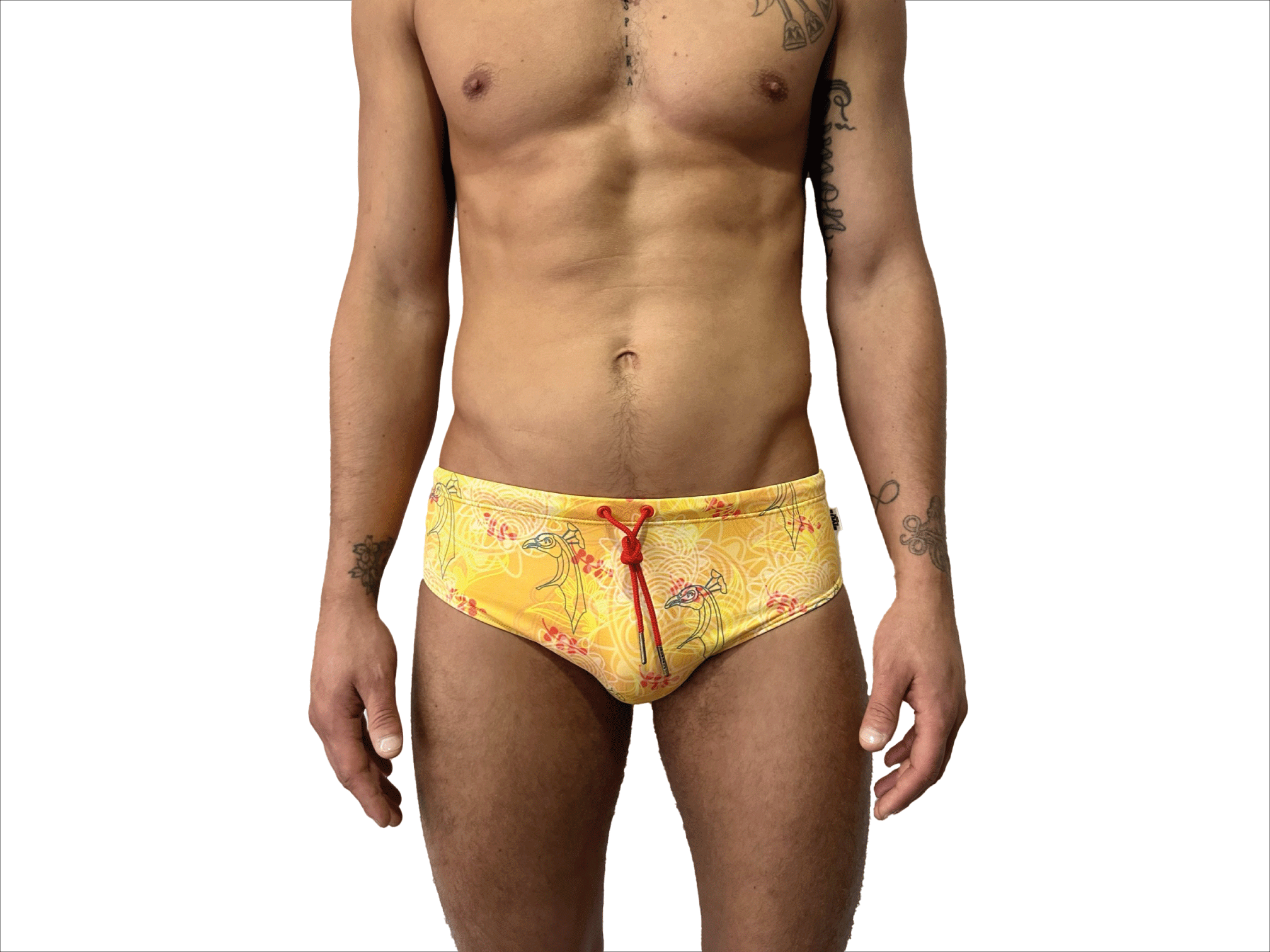 BAÑADOR SLIP MANDALA AMARILLO PAVO