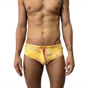 BAÑADOR SLIP MANDALA AMARILLO PAVO