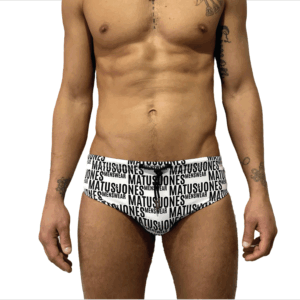 BAÑADOR SLIP LOGO BLANCO