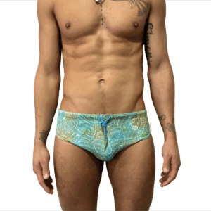 BAÑADOR SLIP MANDALA VERDE PAVO