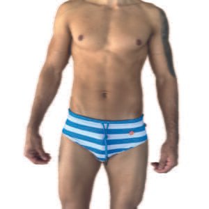 BAÑADOR SLIP EVOLUTION LINEA CELESTE HORIZONTAL