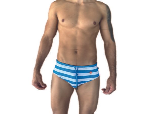 BAÑADOR SLIP EVOLUTION LINEA CELESTE HORIZONTAL