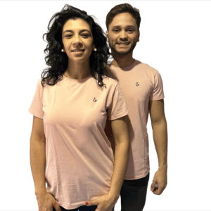 CAMISETA SEDA FRIA PALO DE ROSA SIMBOLO BORDADO