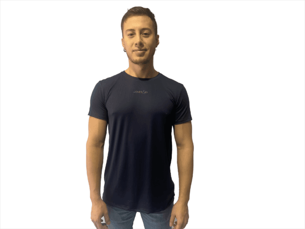 CAMISETA AZUL PETROLEO PIEL DE DURAZNO LOGO