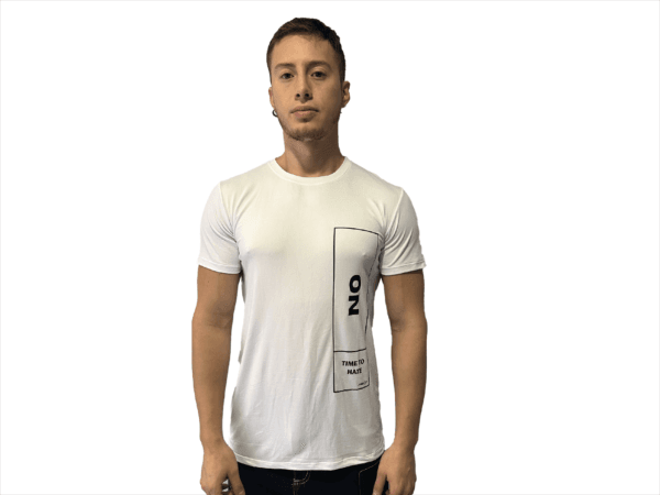 CAMISETA BLANCA SLIM FIT PIEL DE DURAZNO NO TIME TO HATE - Imagen 2