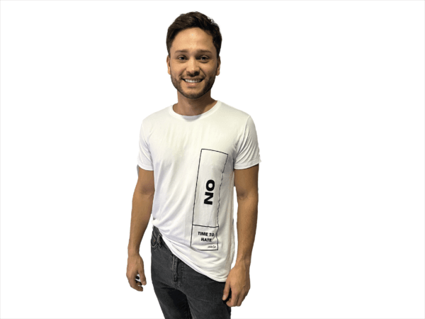 CAMISETA BLANCA SLIM FIT PIEL DE DURAZNO NO TIME TO HATE - Imagen 8