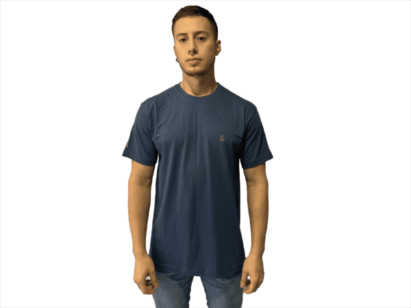 CAMISETA DE ALGODON AZUL PETROLEO SIMBOLO BORDADO - Imagen 16