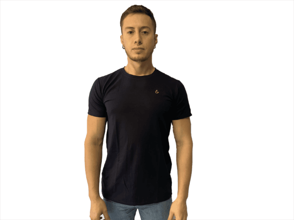 CAMISETA SEDA FRIA AZUL PETROLEO SIMBOLO BORDADO - Imagen 18